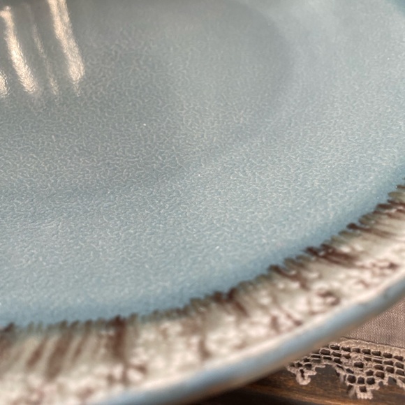 Pier 1 blue handpainted stoneware dinner plate - Picture 14 of 17